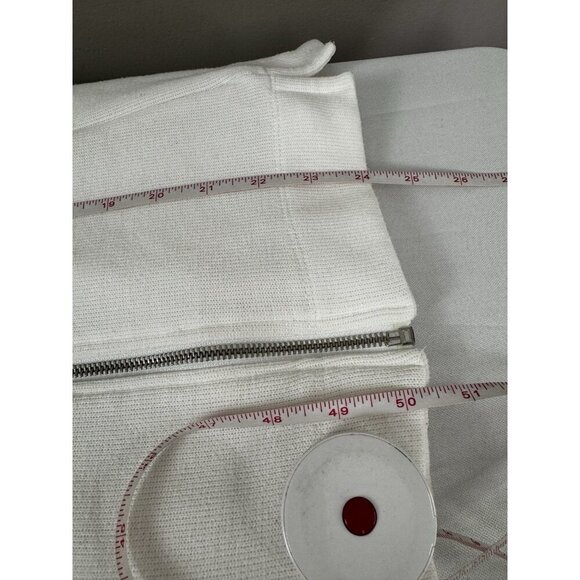 Nu Sport White Zip Up Y2K Style Fitted Jacket Cardigan M Minimalist Layer - Picture 8 of 11